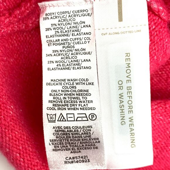 LOFT front knot wool blend mock neck pink sweater, size M NWT - Picture 10 of 11